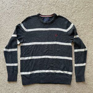 American Eagle Sweater Mens Large Crewneck Grey Long Sleeve Stretch Athletic Fit